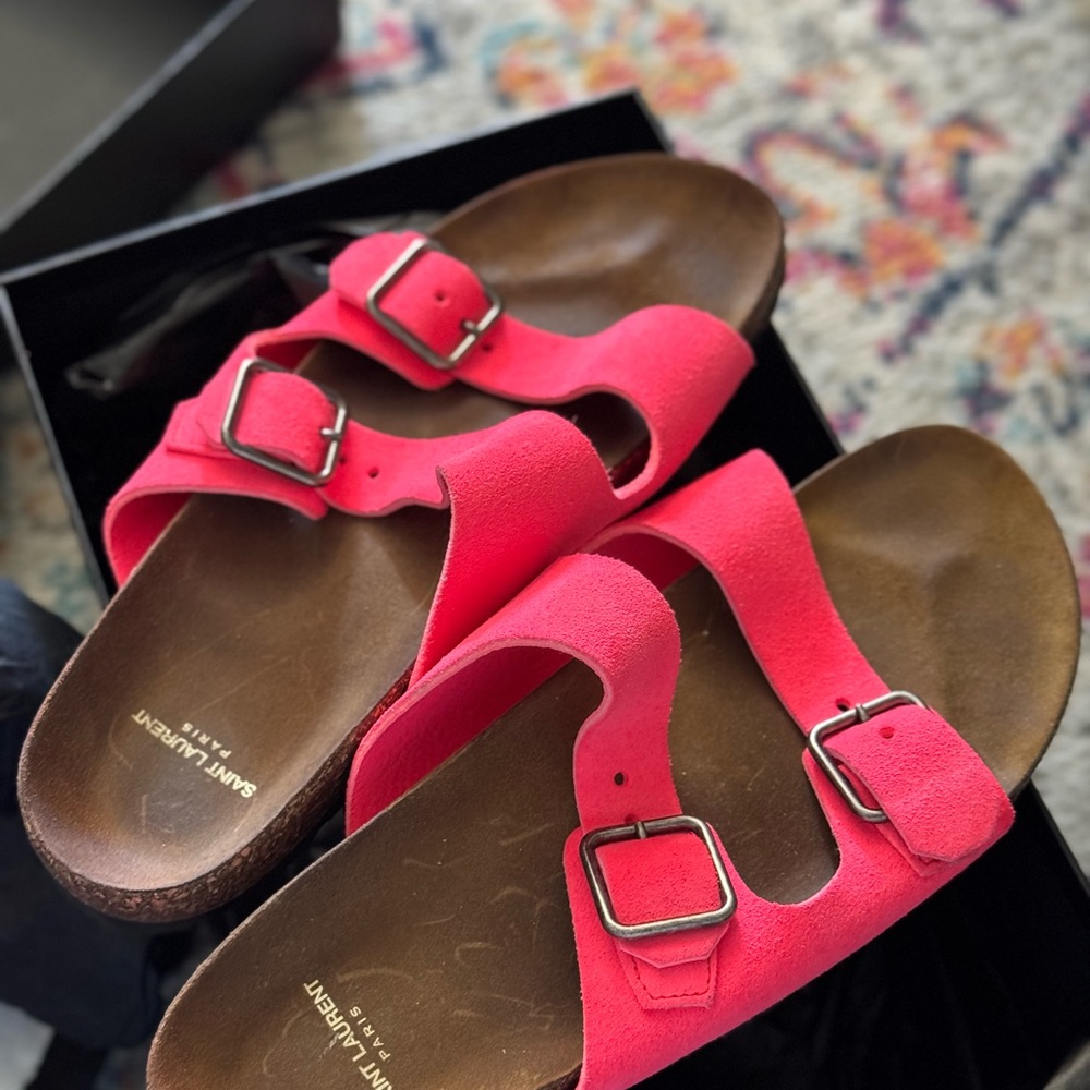 Saint Laurent Jimmy Double Buckle Sandals
